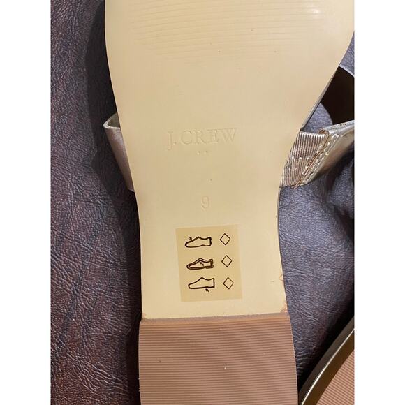 J.Crew Metallic Gold Knot Slide Sandals Size 9 Minimalist Chic Resort Coastal - Picture 7 of 7
